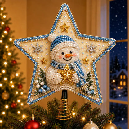⏳ Last Day 50% OFF – 🎄 Beginner-Friendly Christmas Pearl Diamond Art Tree Topper DIY Kit