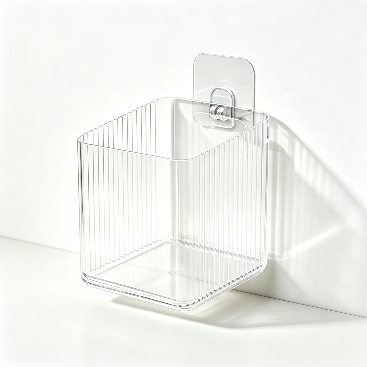 Wall-Mounted Storage Organizer Bin (2-Pack, Medium - Clear)