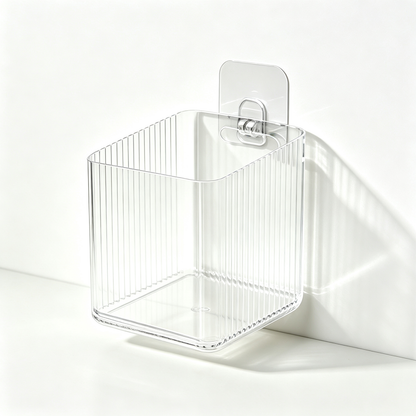 Wall-Mounted Storage Organizer Bin (2-Pack, Medium - Clear)