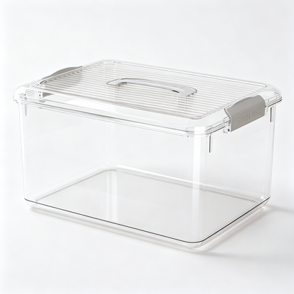 Clear Storage Organizer Box with Handle