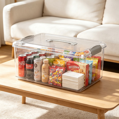 Clear Storage Organizer Box with Handle