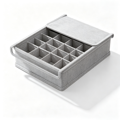 16-Grid Underwear Storage Organizer Box with Lid