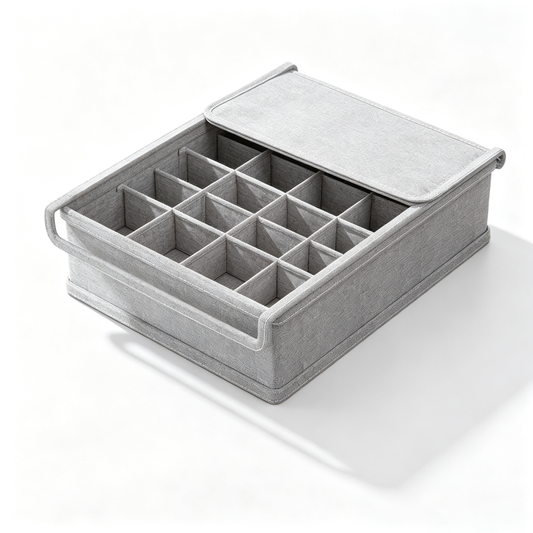 16-Grid Underwear Storage Organizer Box with Lid