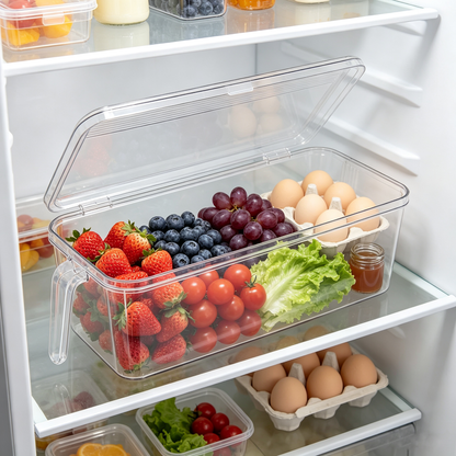 Clear Refrigerator Storage Container with Handle