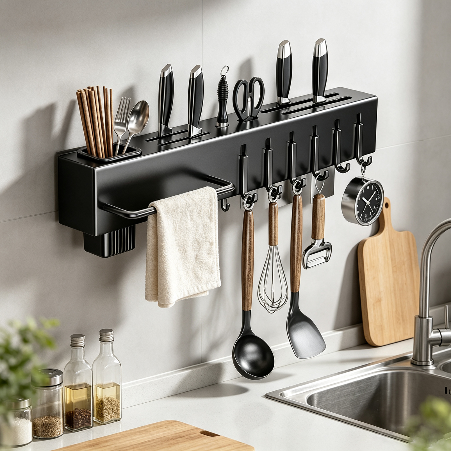 Wall-Mounted Multifunctional Kitchen Storage Rack (40cm)